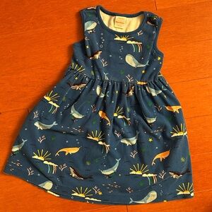 Hanna Andersson Blue Dress with Animal Design